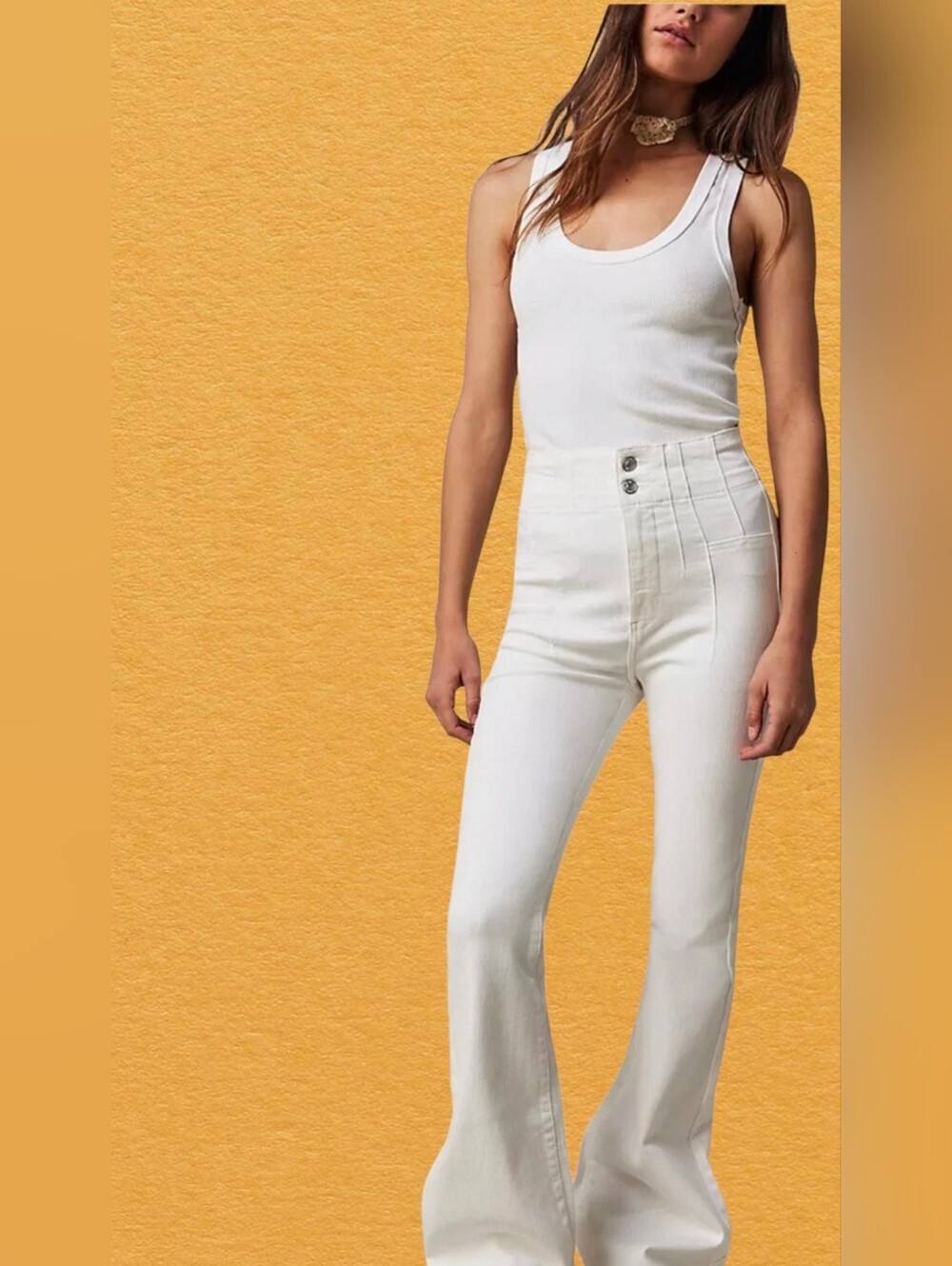 Free People We The Free Jayde High Rise Stretch Denim Flare Jeans Sz 32 NWOT